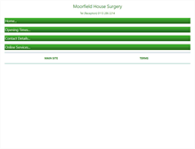 Tablet Screenshot of moorfieldhousesurgery.nhs.uk